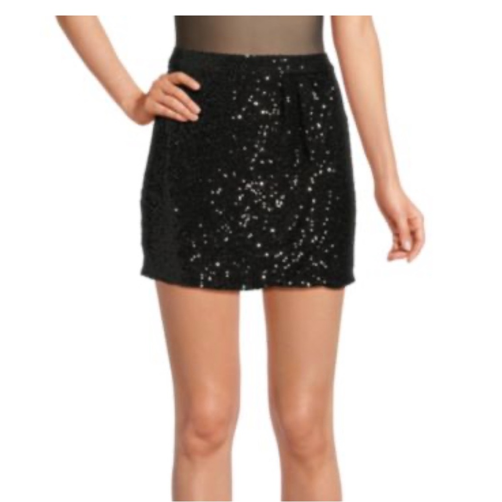 RAMY BROOK Margery Black Sequined Mini Skirt‎ Size 2 NWT